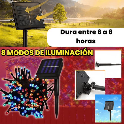 LUCES NAVIDEÑAS CON PANEL SOLAR